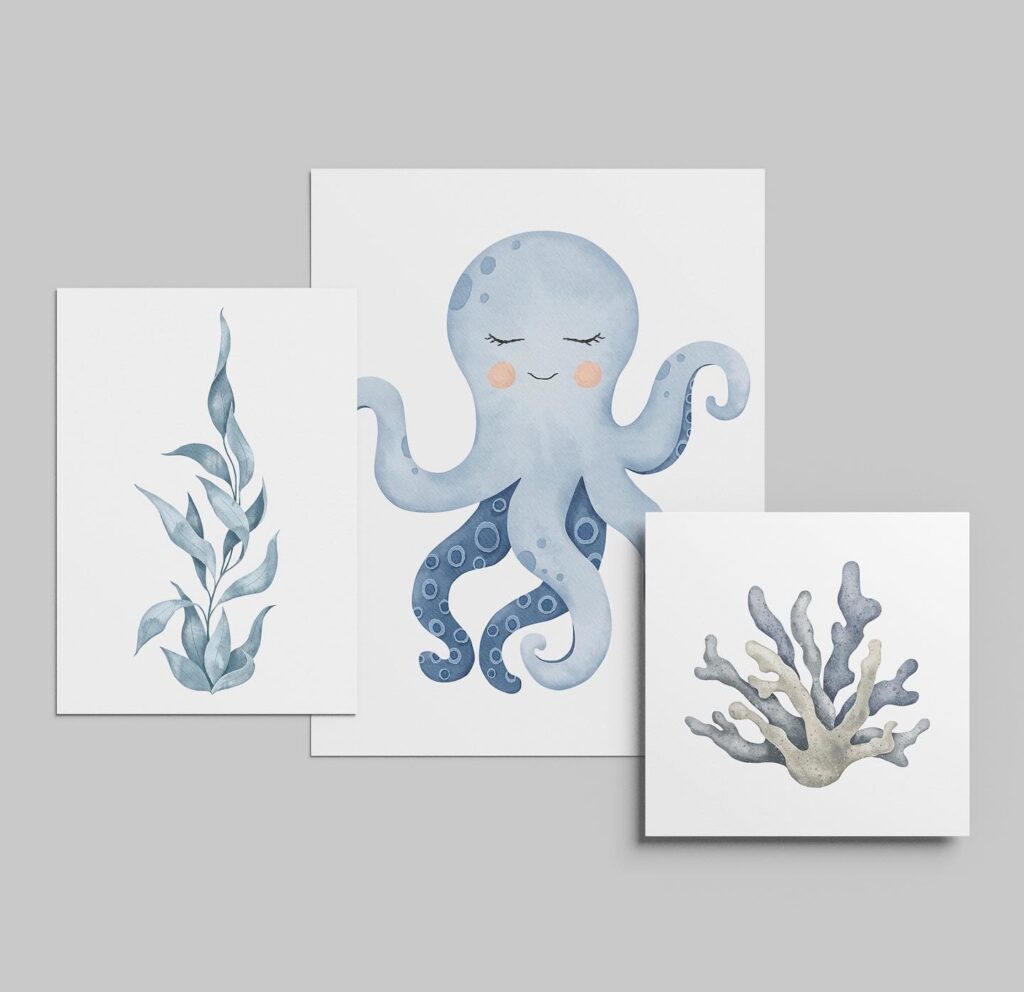 Whimsical Ocean Nursery Art