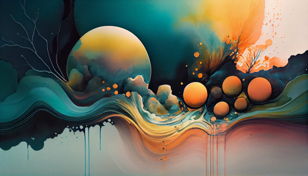 Abstract night illustration multi colored