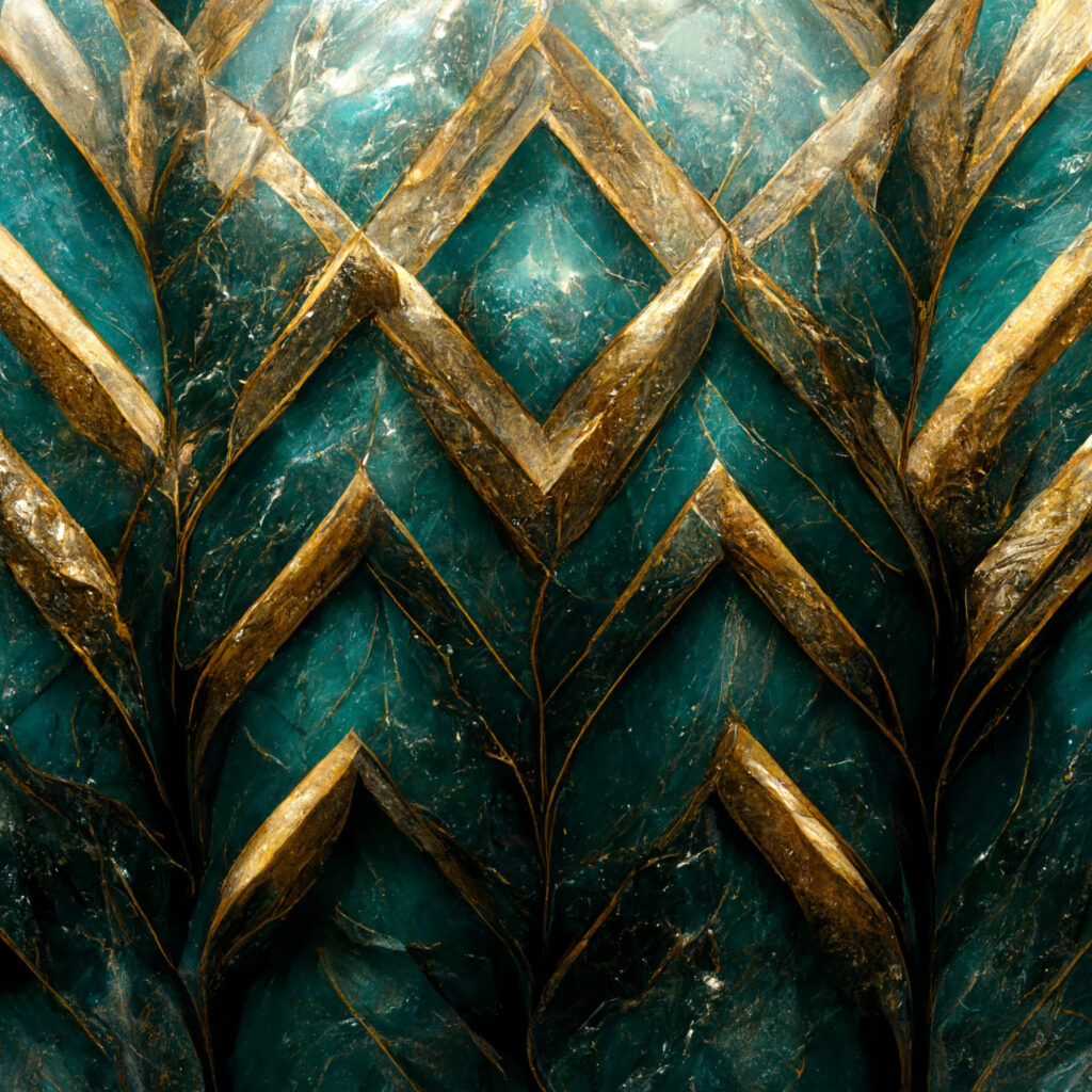 Natural Pattern in Gold and Teal