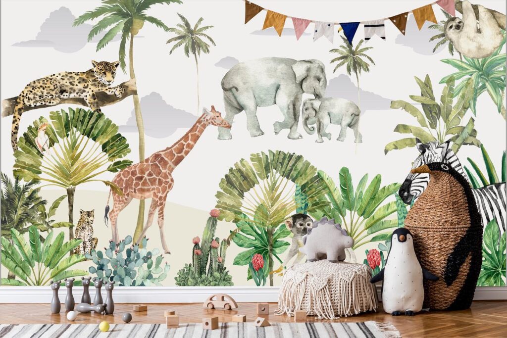 Safari Nursery Wall Mural