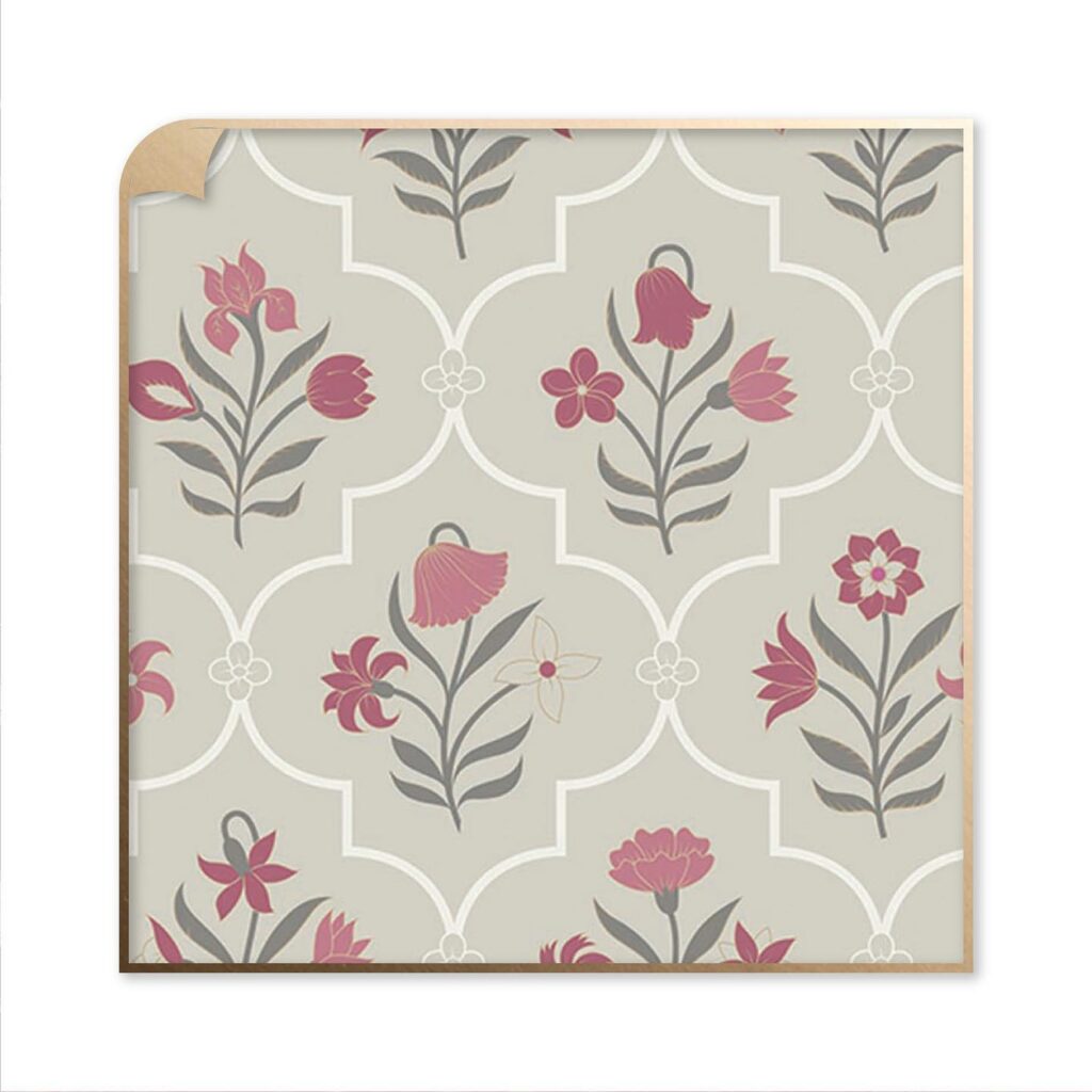 Vintage Floral Lattice Wallpaper Pattern