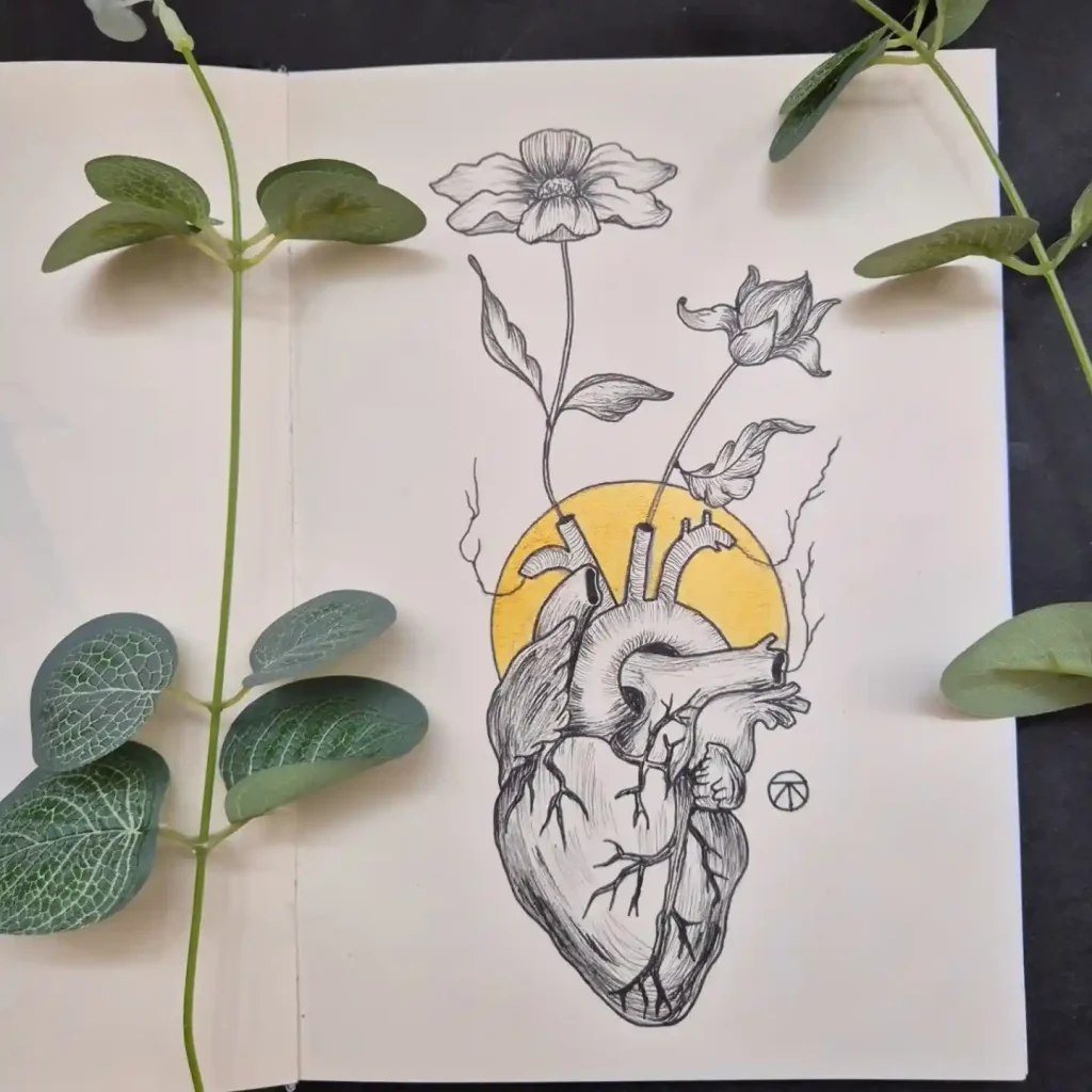 Human Heart Drawing