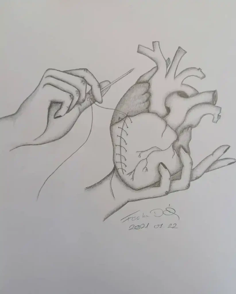 Human Heart Drawing