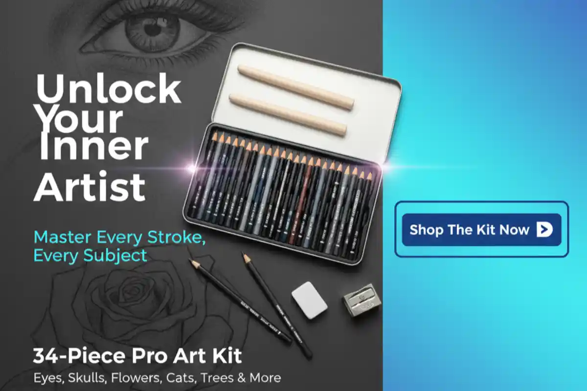 Professional 34-piece drawing pencil set