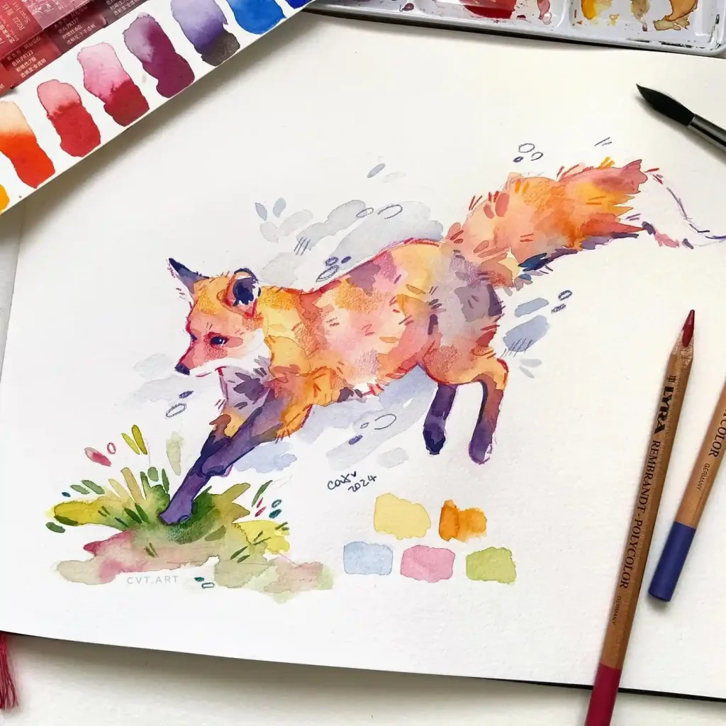 Watercolor Animal Drawing Ideas