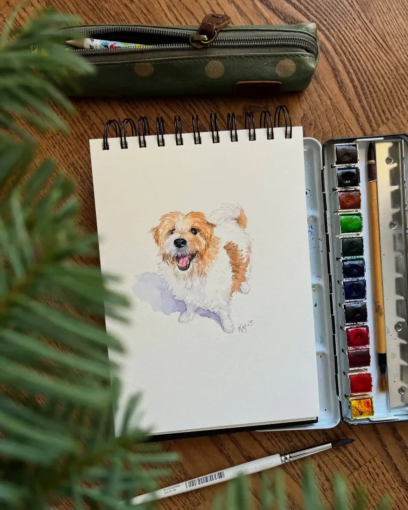 Watercolor Dog Drawing Ideas