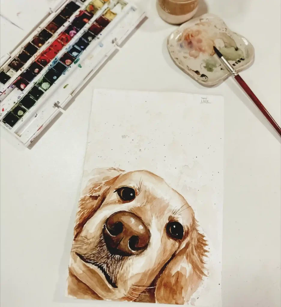 Watercolor Dog Drawing Ideas