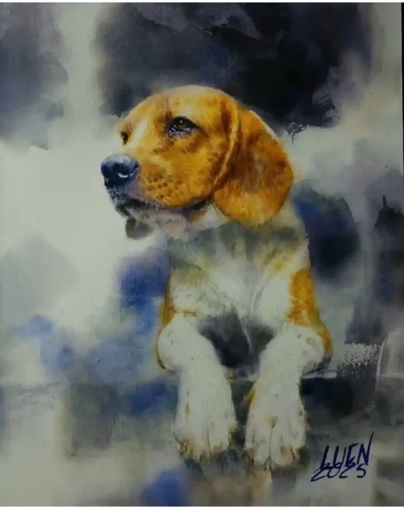 Watercolor Dog Drawing Ideas