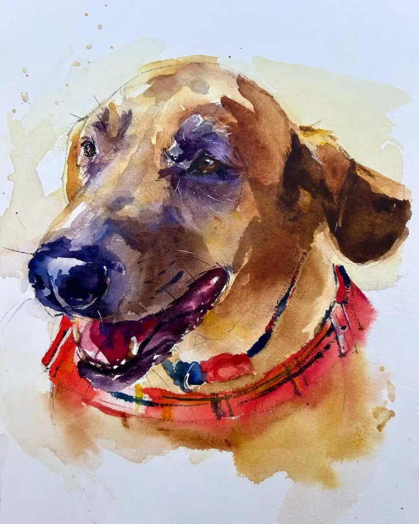 Watercolor Dog Drawing Ideas