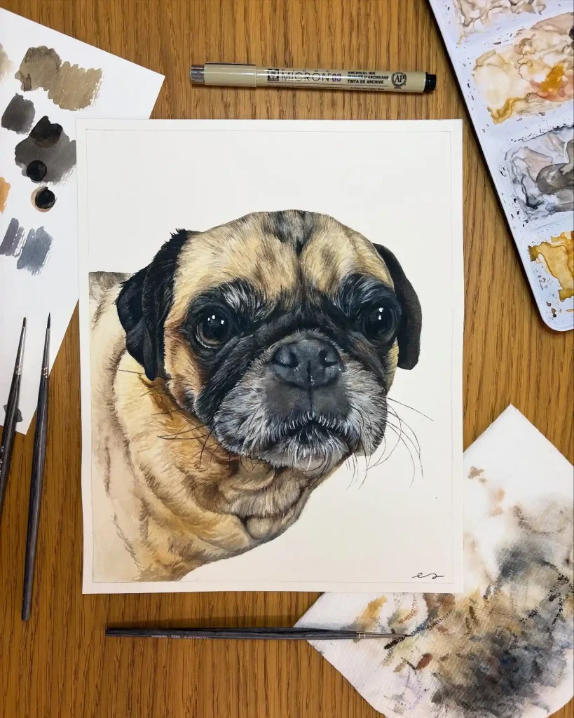 Watercolor Dog Drawing Ideas
