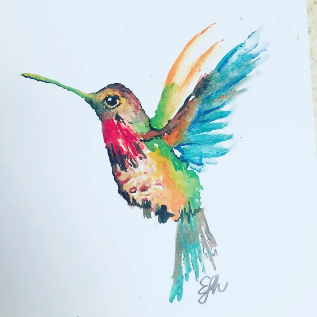 Watercolor Hummingbird Drawing Ideas