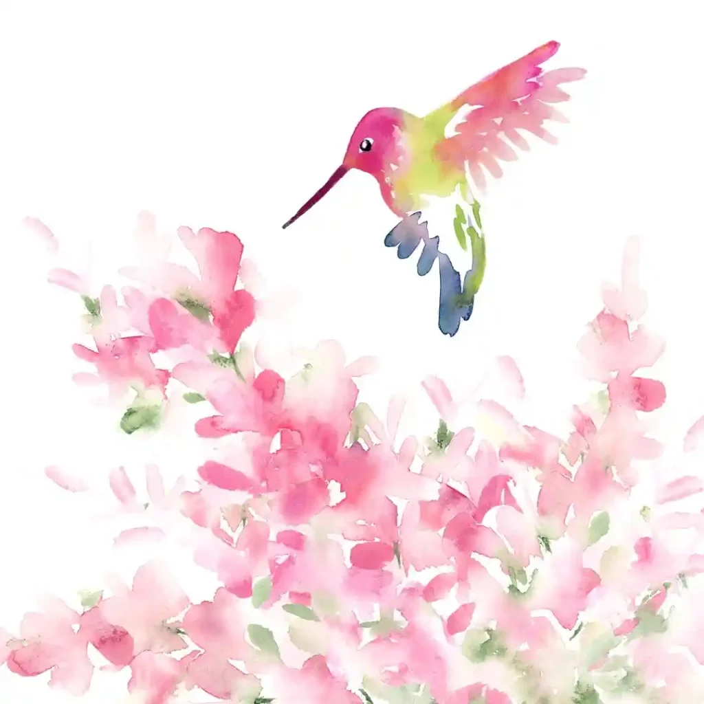 Watercolor Hummingbird Drawing Ideas