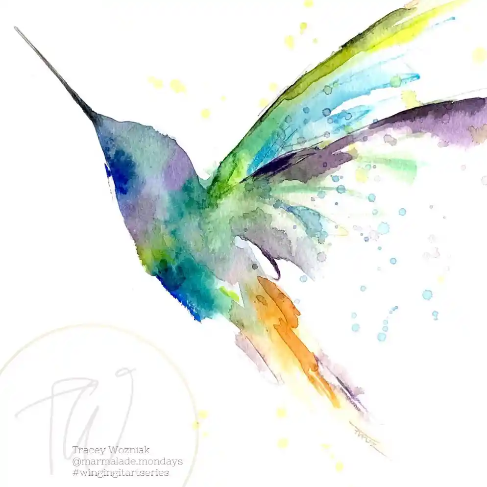 Watercolor Hummingbird Drawing Ideas