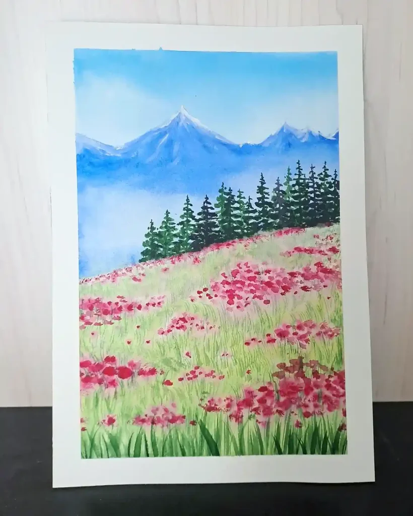 Watercolor Mountain Drawing Ideas