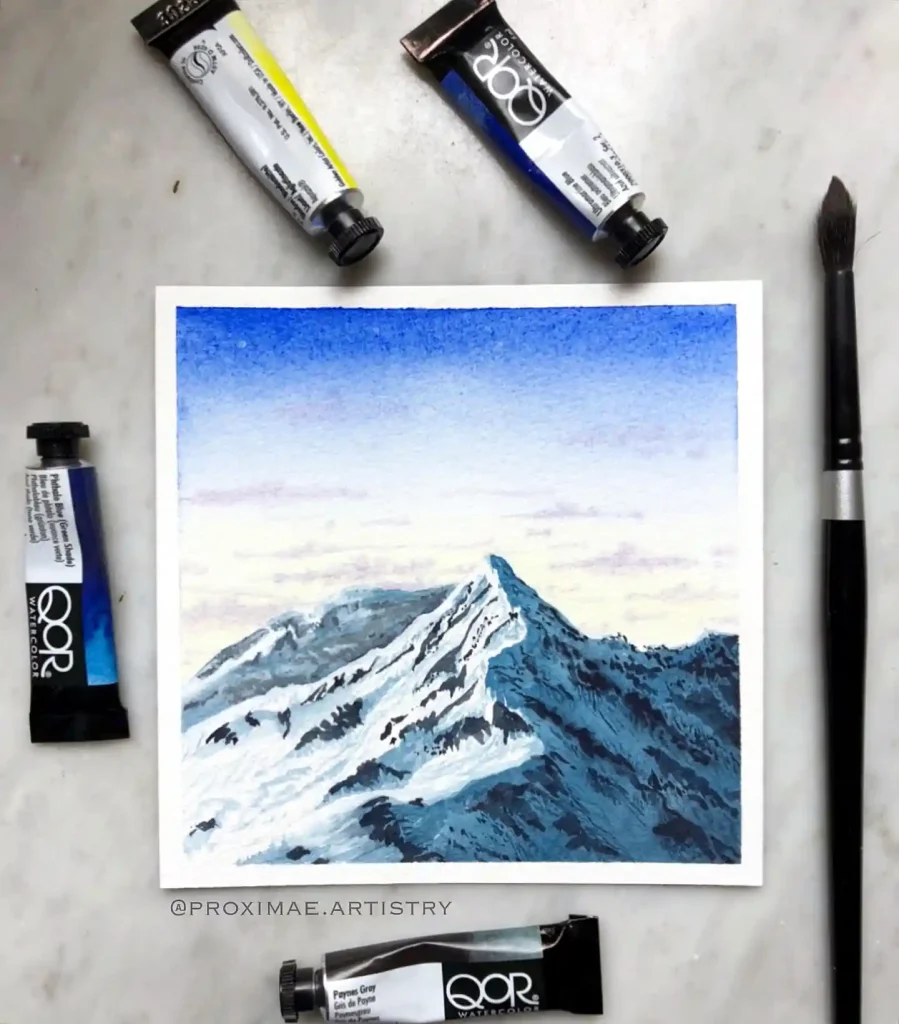 Watercolor Mountain Drawing Ideas