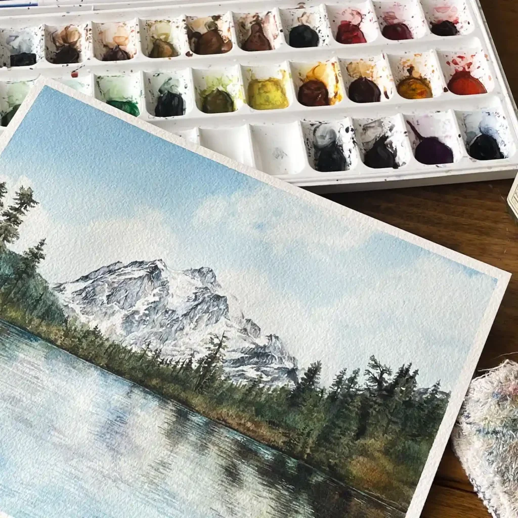 Watercolor Mountain Drawing Ideas