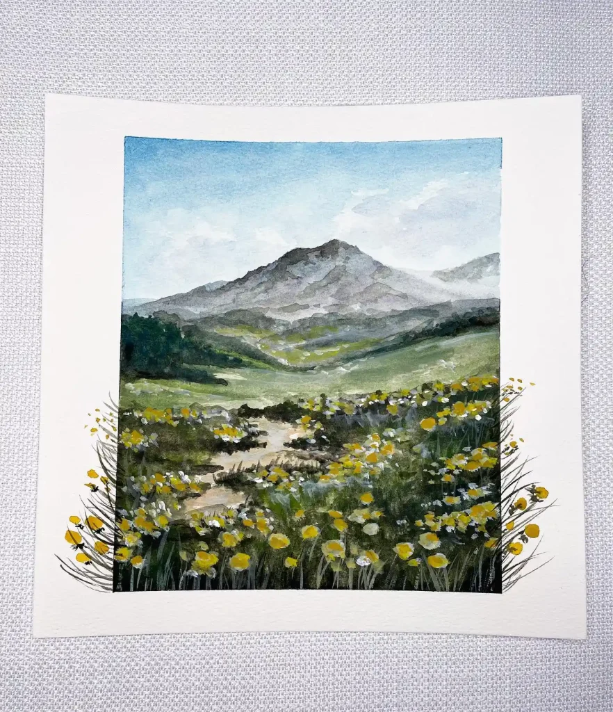 Watercolor Mountain Drawing Ideas