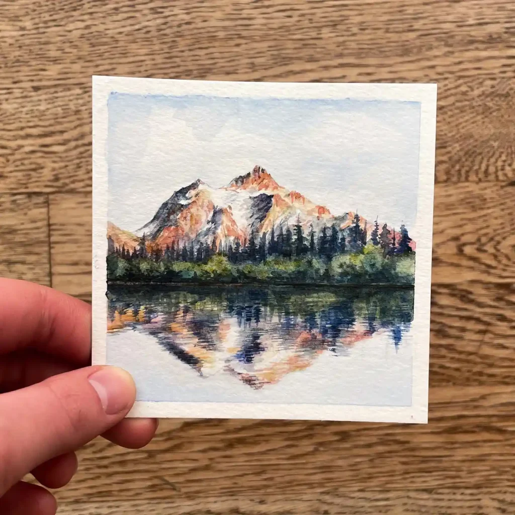 Watercolor Mountain Drawing Ideas