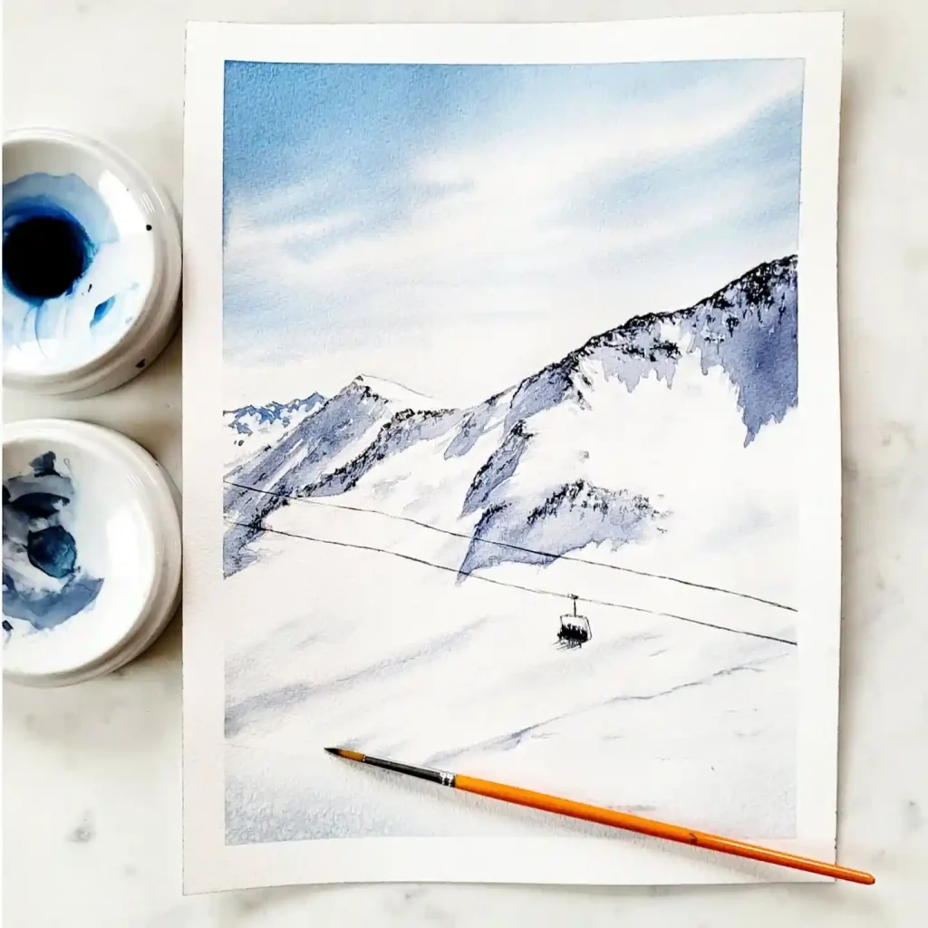 Watercolor Mountain Drawing Ideas