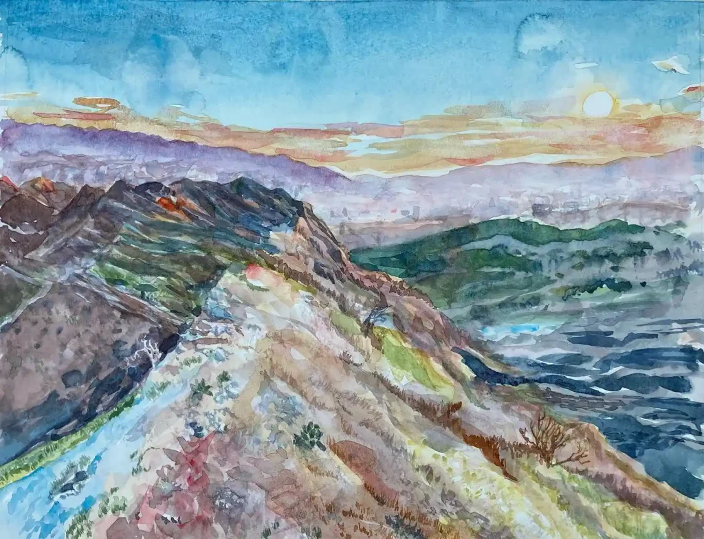 Watercolor Mountain Drawing Ideas