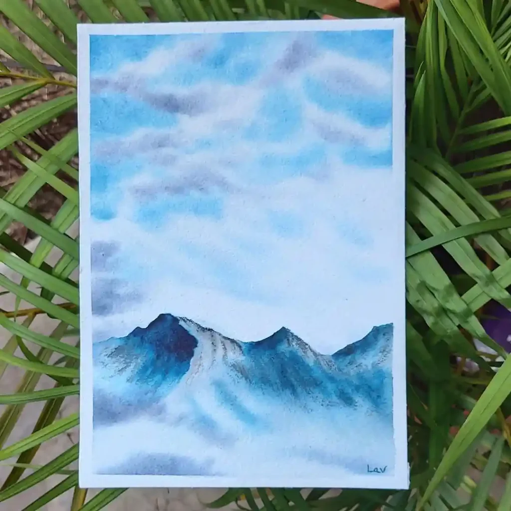 Watercolor Mountain Drawing Ideas