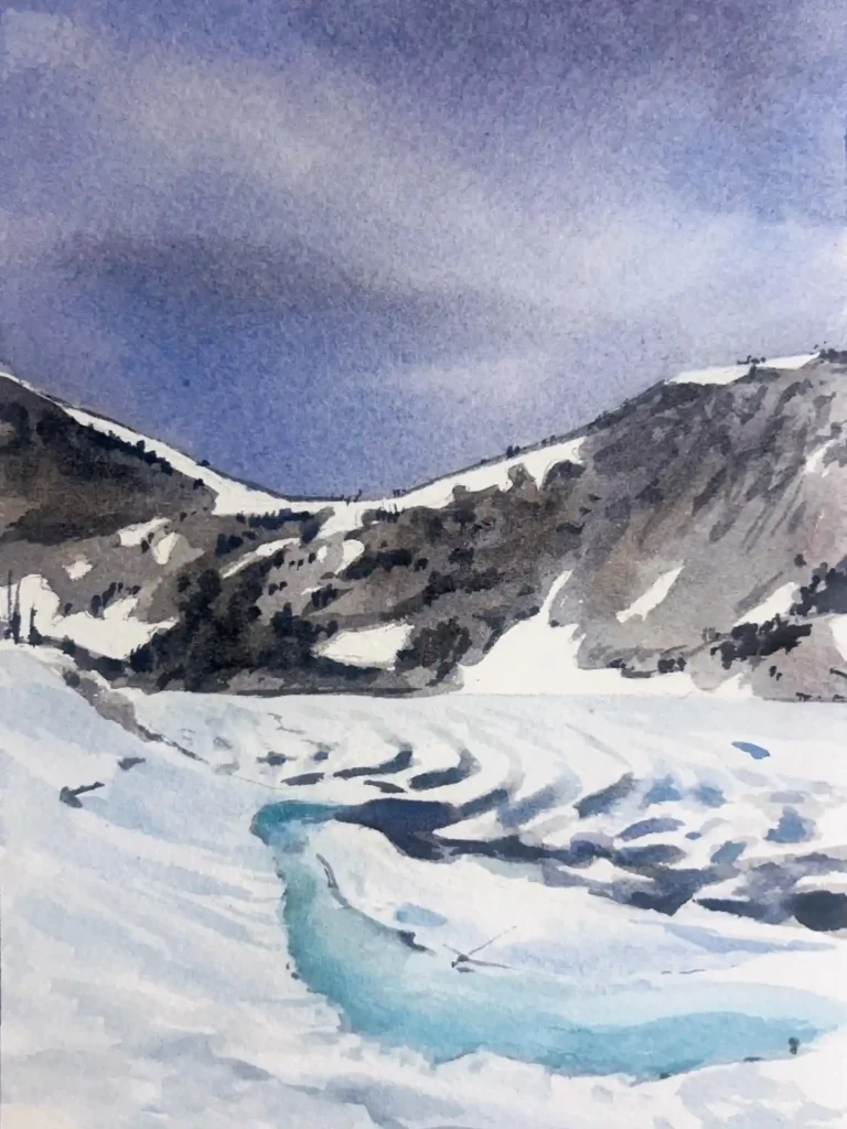 Watercolor Mountain Drawing Ideas