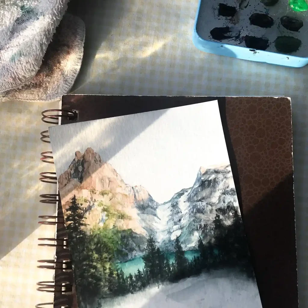 Watercolor Mountain Drawing Ideas