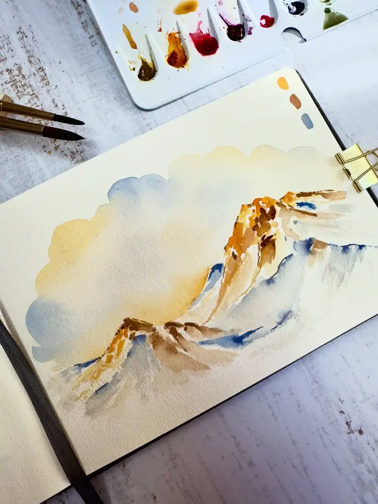 Watercolor Mountain Drawing Ideas