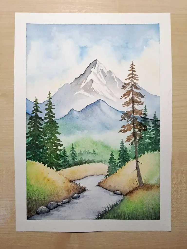Watercolor Mountain Drawing Ideas