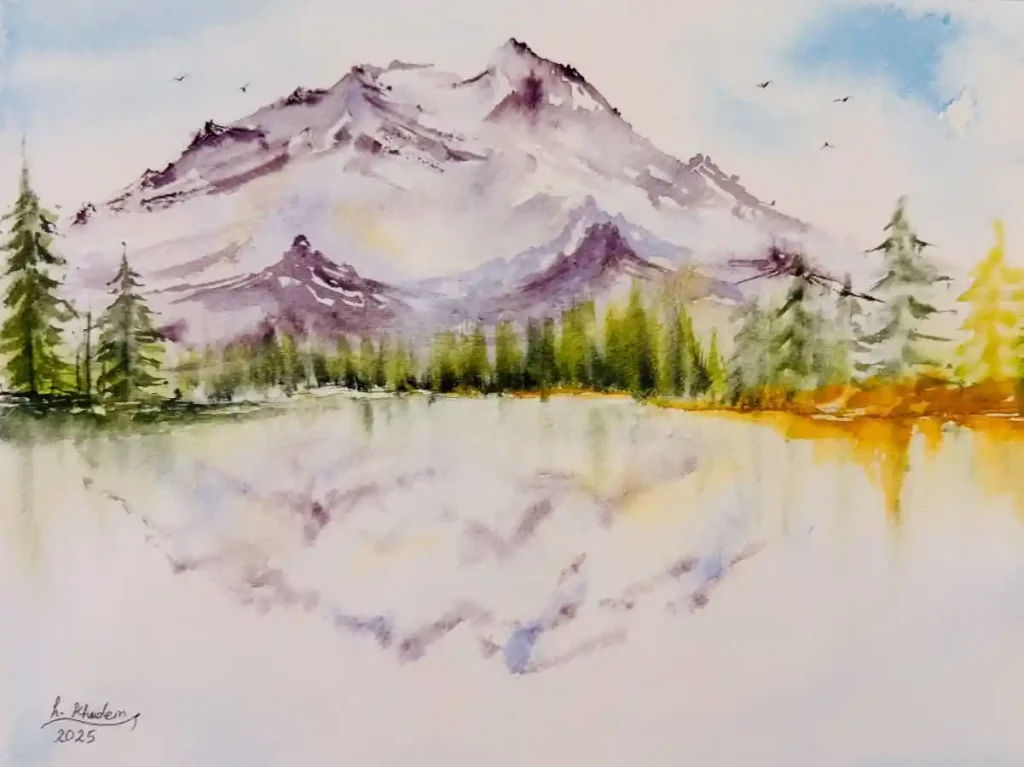 Watercolor Mountain Drawing Ideas