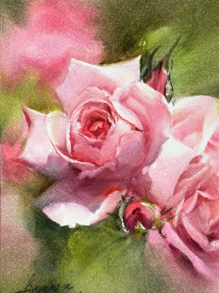 Watercolor Rose Drawing Ideas