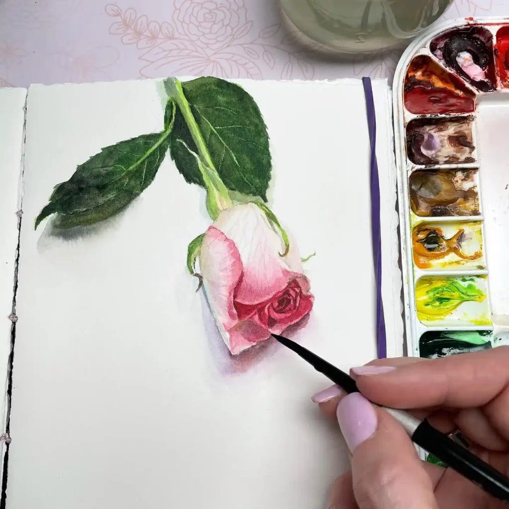 Watercolor Rose Drawing Ideas