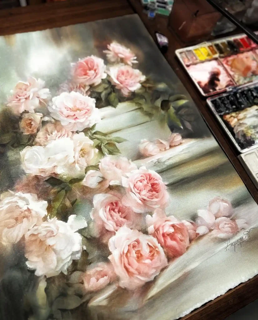 Watercolor Rose Drawing Ideas