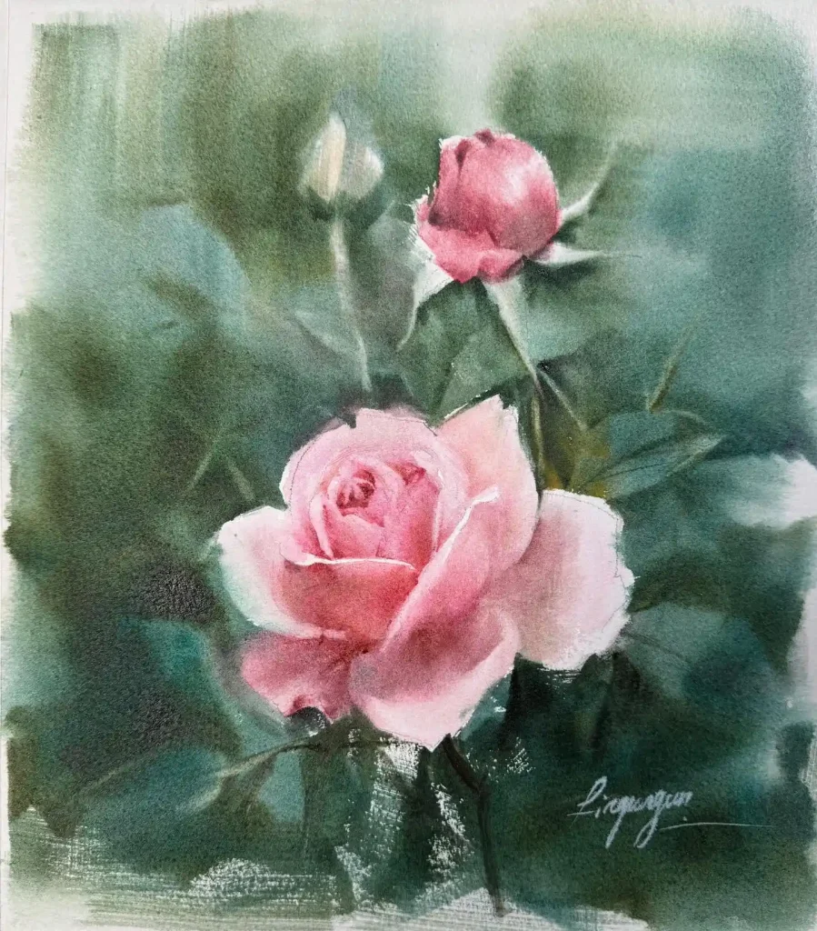 Watercolor Rose Drawing Ideas