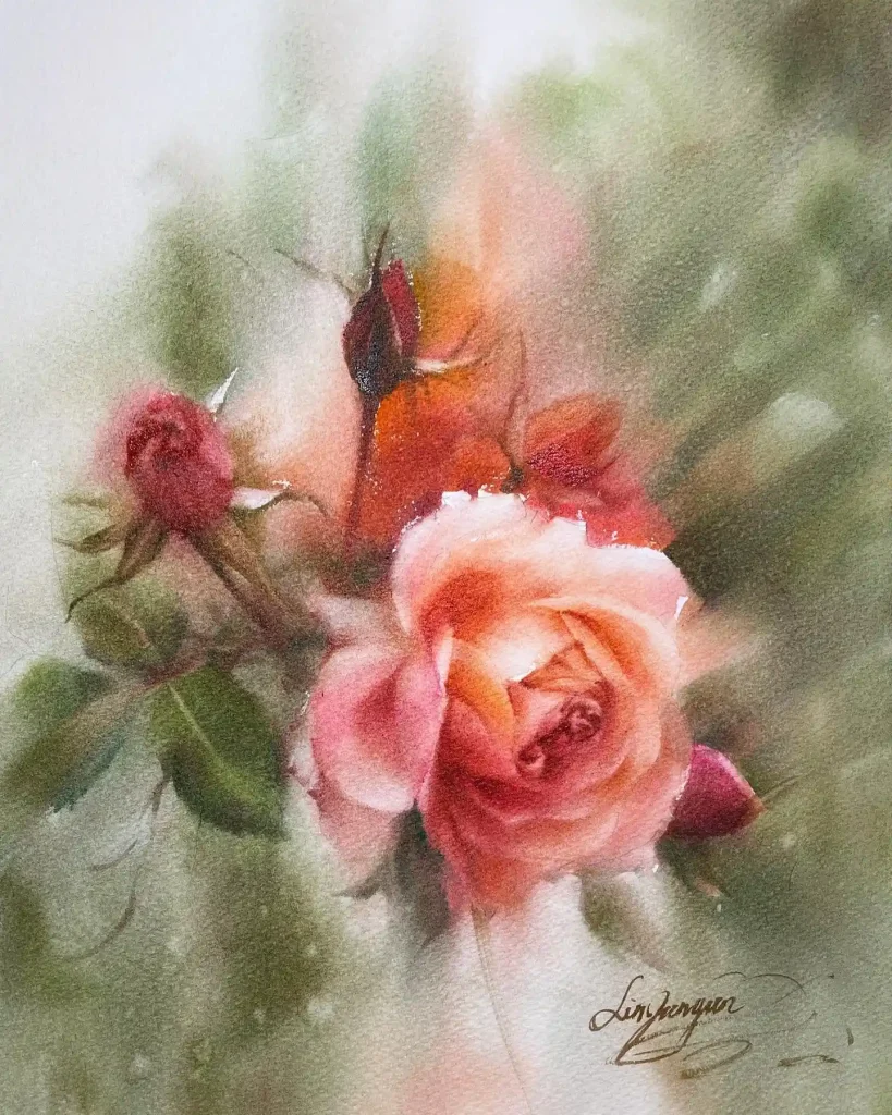 Watercolor Rose Drawing Ideas