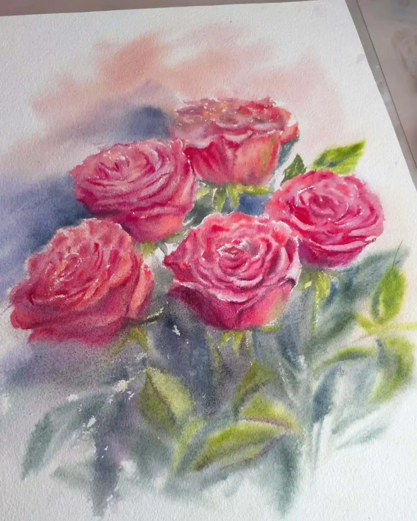 Watercolor Rose Drawing Ideas