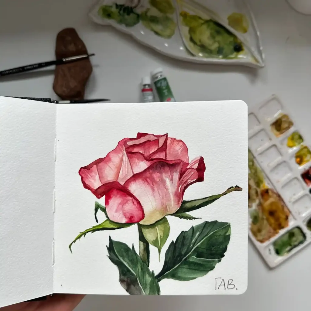 Watercolor Rose Drawing Ideas