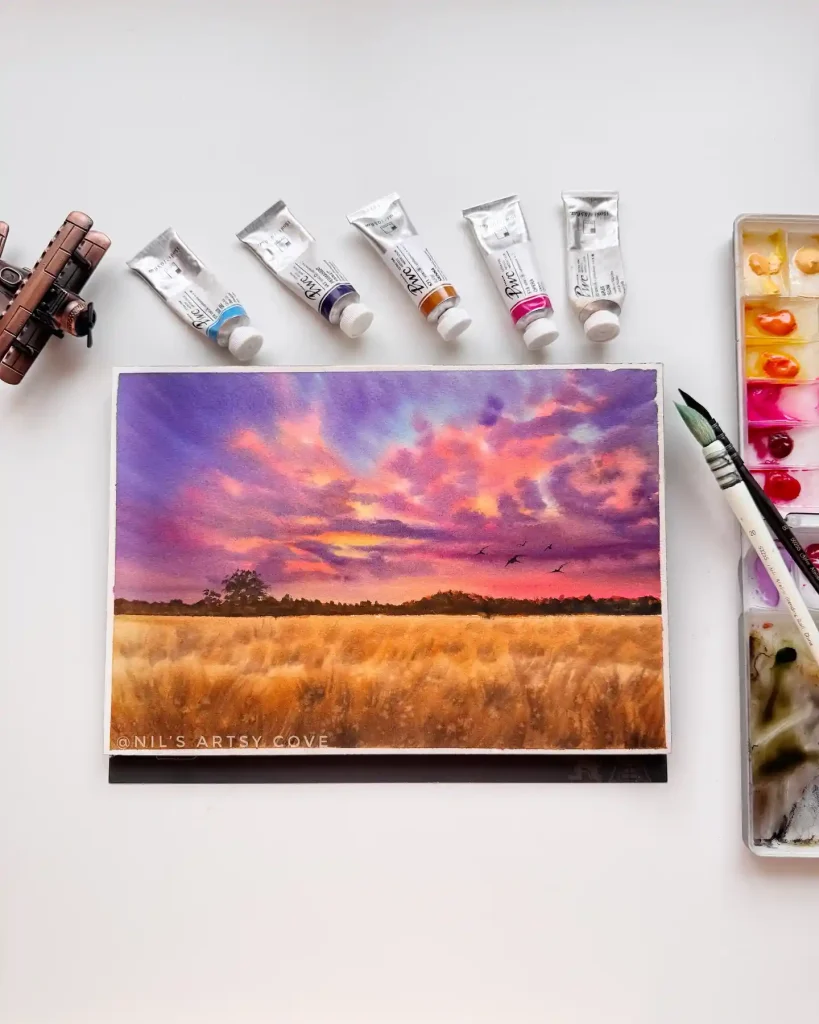Watercolor Sky Drawing Ideas