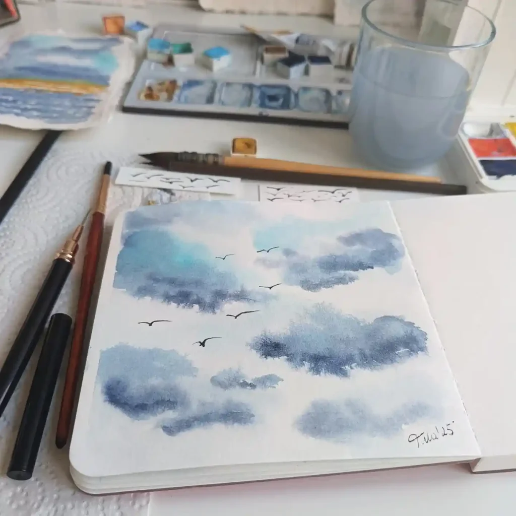 Watercolor Sky Drawing Ideas