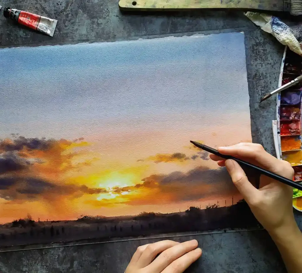 Watercolor Sky Drawing Ideas
