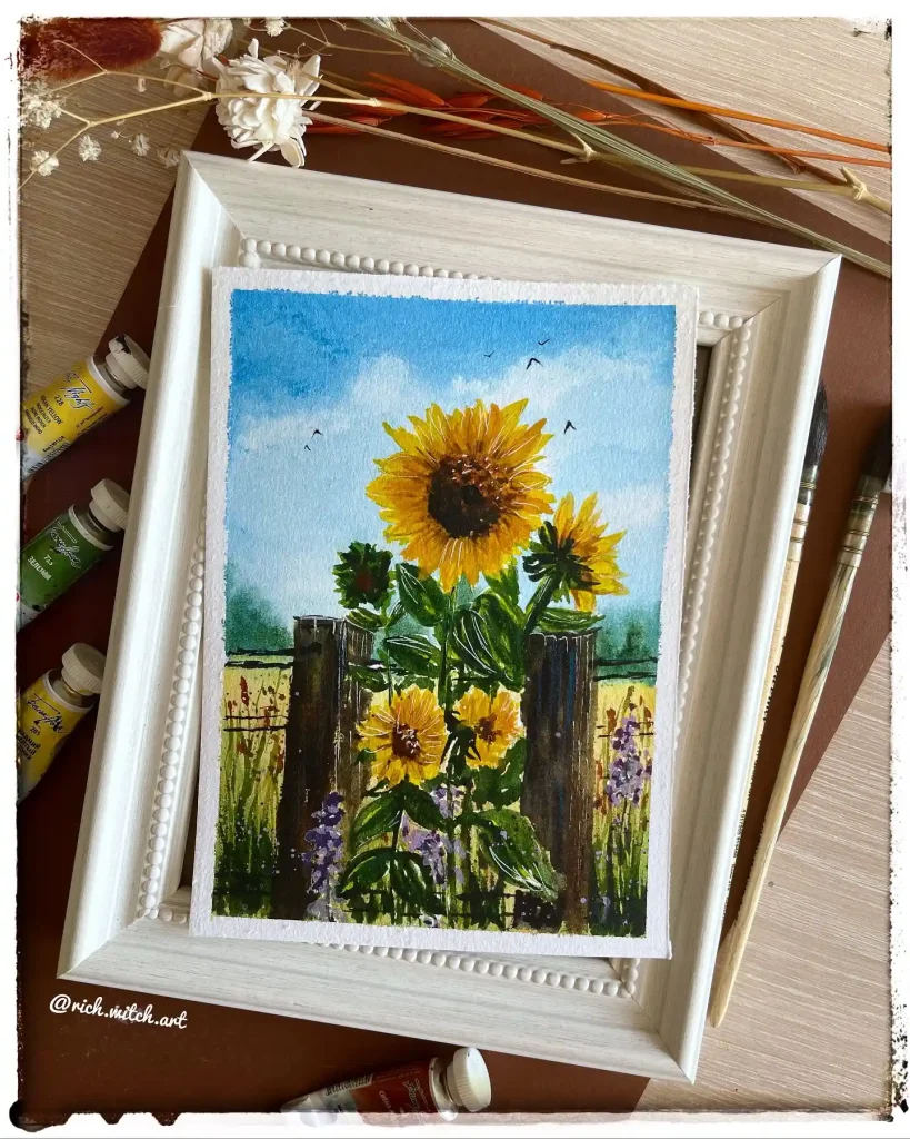 Watercolor Sunflower Drawing Ideas