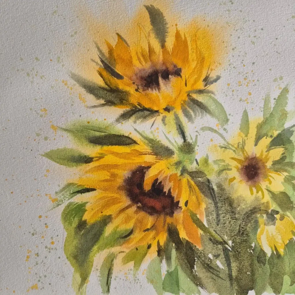 Watercolor Sunflower Drawing Ideas