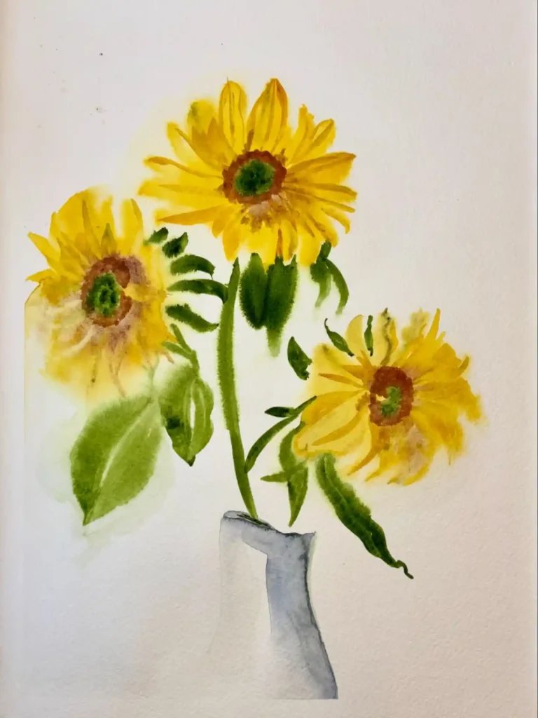 Watercolor Sunflower Drawing Ideas