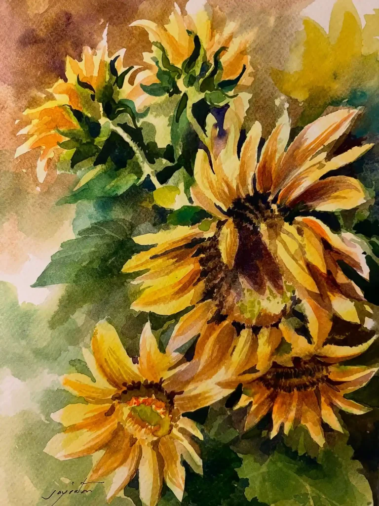 Watercolor Sunflower Drawing Ideas