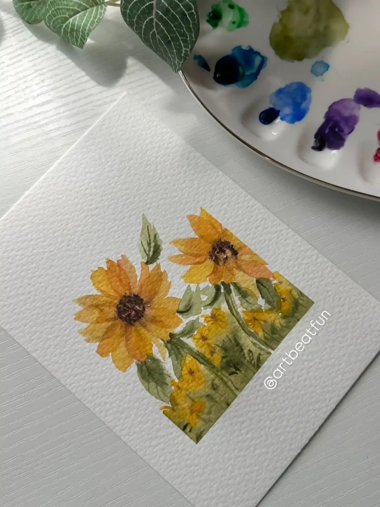 Watercolor Sunflower Drawing Ideas