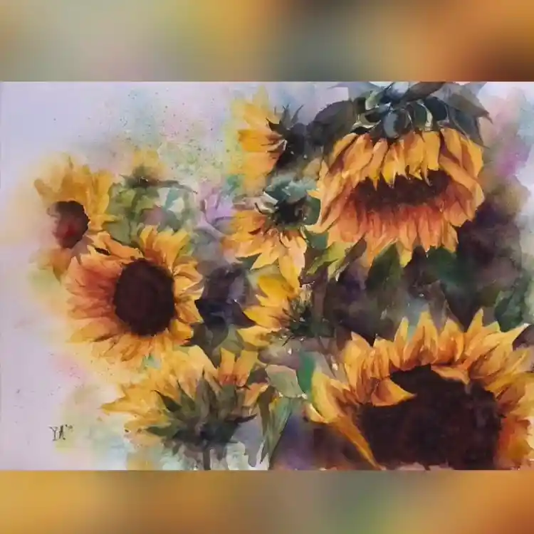 Watercolor Sunflower Drawing Ideas