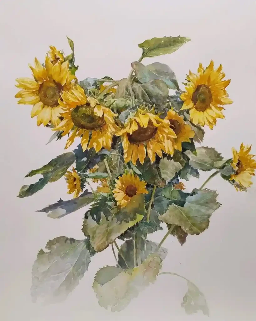 Watercolor Sunflower Drawing Ideas