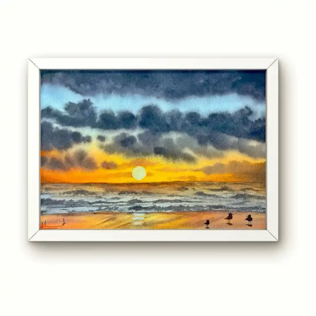 Watercolor Sunset Drawing Ideas