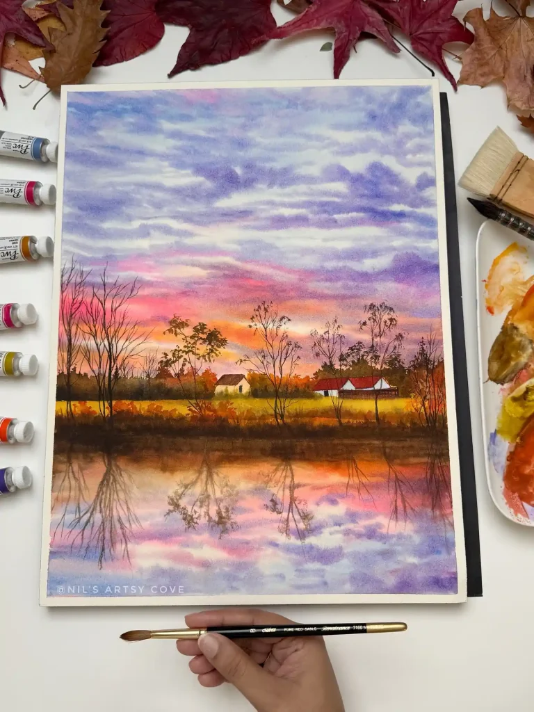 Watercolor Sunset Drawing Ideas