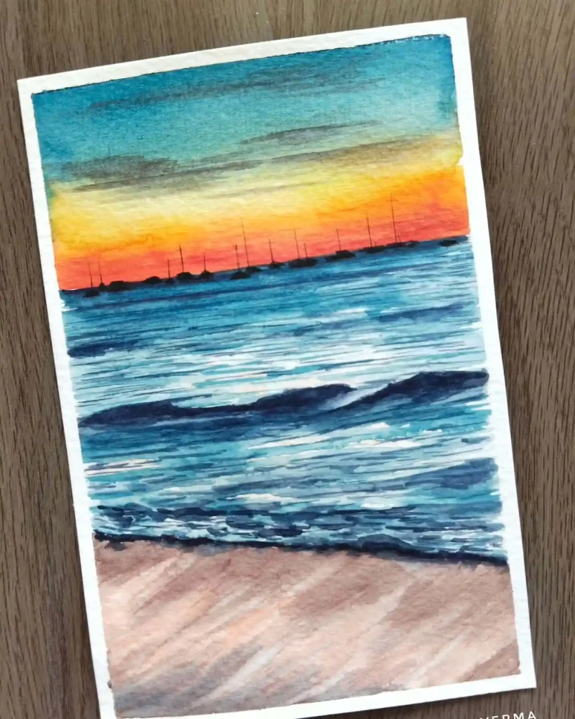 Watercolor Sunset Drawing Ideas